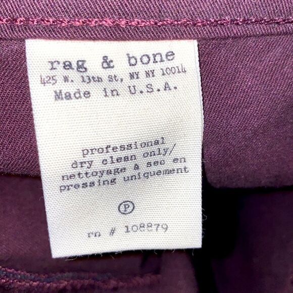 Rag & Bone Skinny Pop Leggings With Lamb Leather Panel Size 29 In Wine - Picture 8 of 13